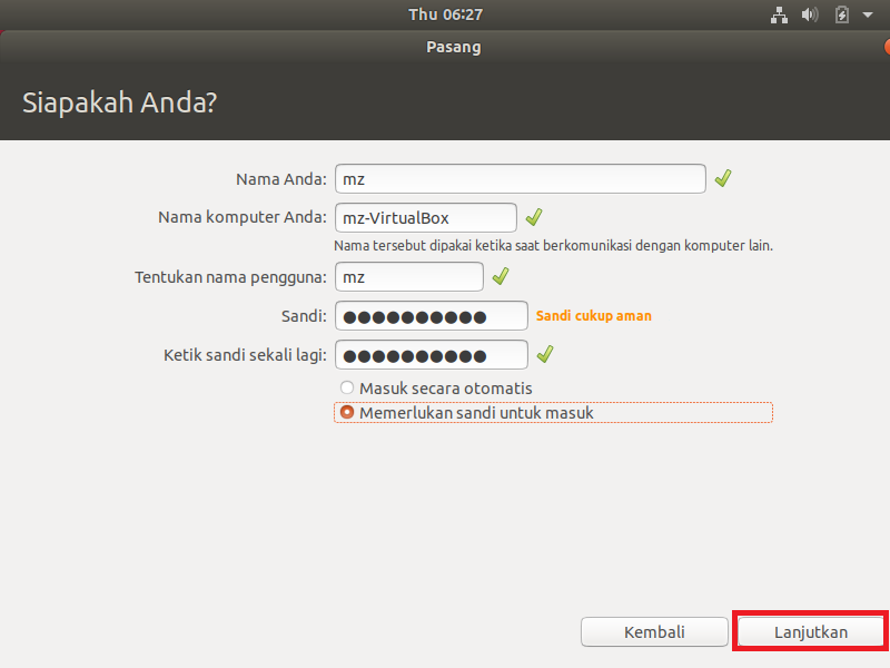 membuat nama pc anda instal ubuntu 18.04