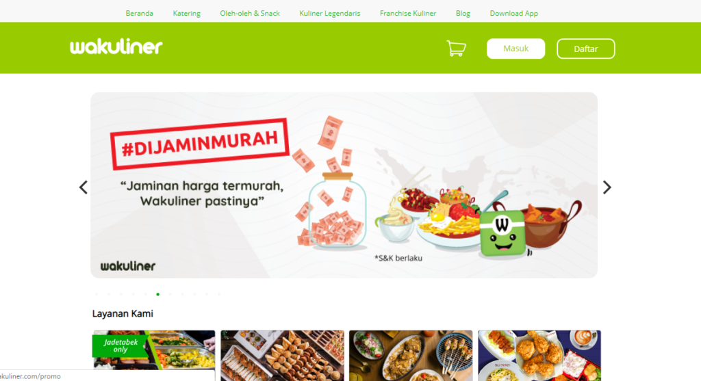 Situs jual makanan online terbaik Wakuliner