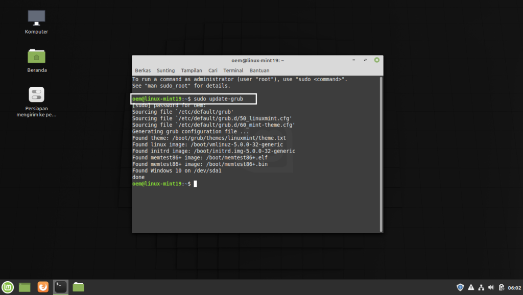 Grub Linux Mint