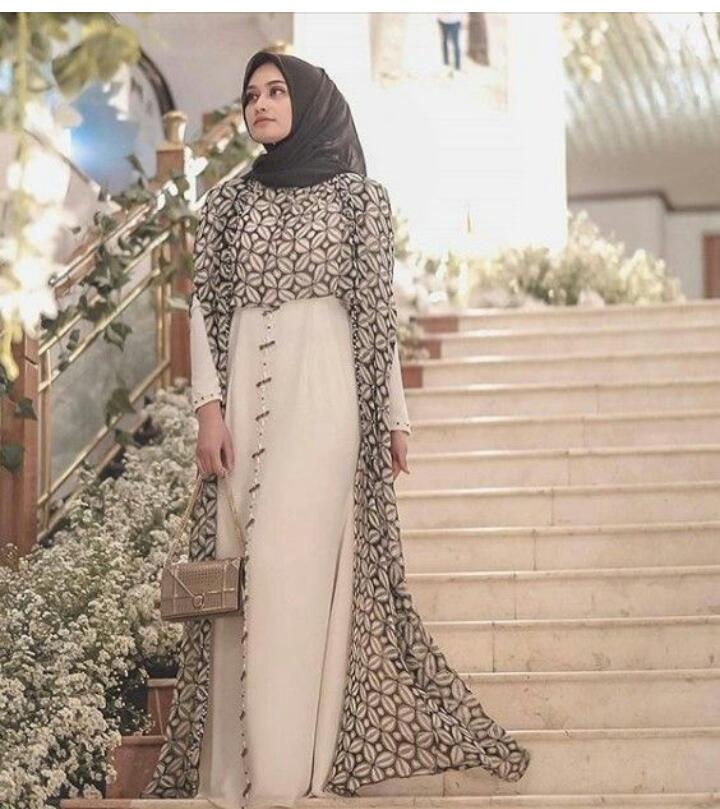 Batik Dress Kombinasi baju Muslim Terbaru