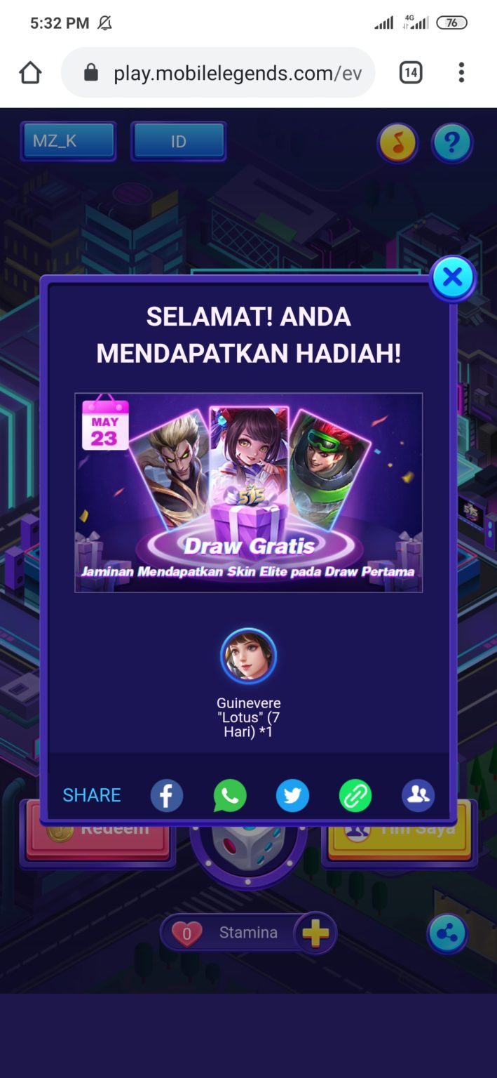 √ Cara Mendapatkan Skin Gratis Mobile Legends dari Event 515 Eparty