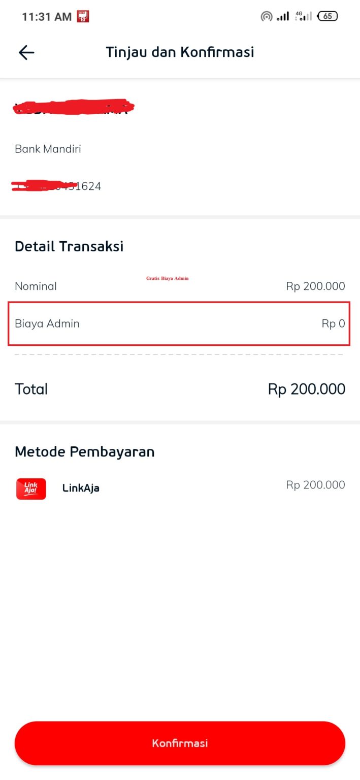 Cara Kirim Uang dari LinkAja ke Bank Mandiri Gratis Biaya Admin