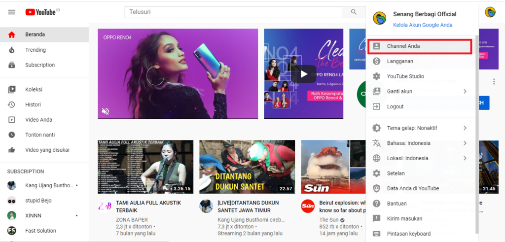 Cara Mengganti Video Play di Beranda Channel Youtube