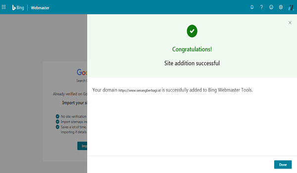 cara verifikasi Bing pada wordpress terbaru