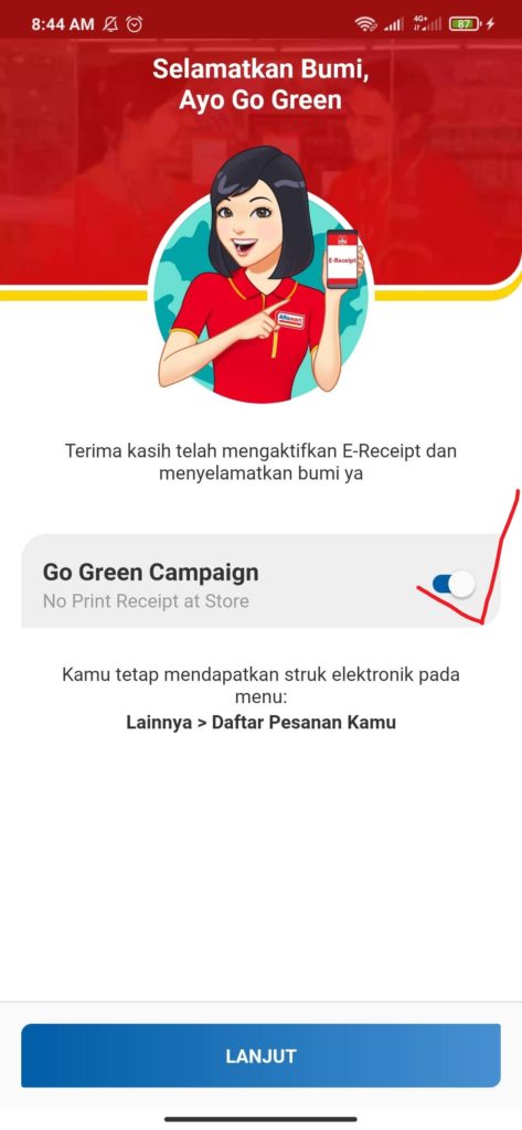 cara mengaktifkan GO Green Campaign
