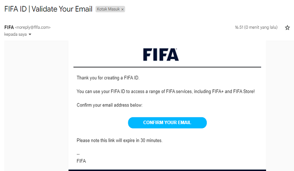 Cara daftar di ffa+ verifikasi email