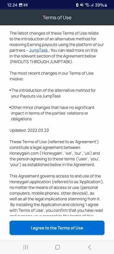 cara settings honeygain